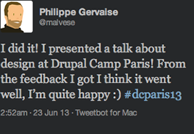 Tweet de Philippe Gervaise