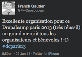 Tweet de Franck Gautier