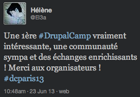 Tweet de Hélène